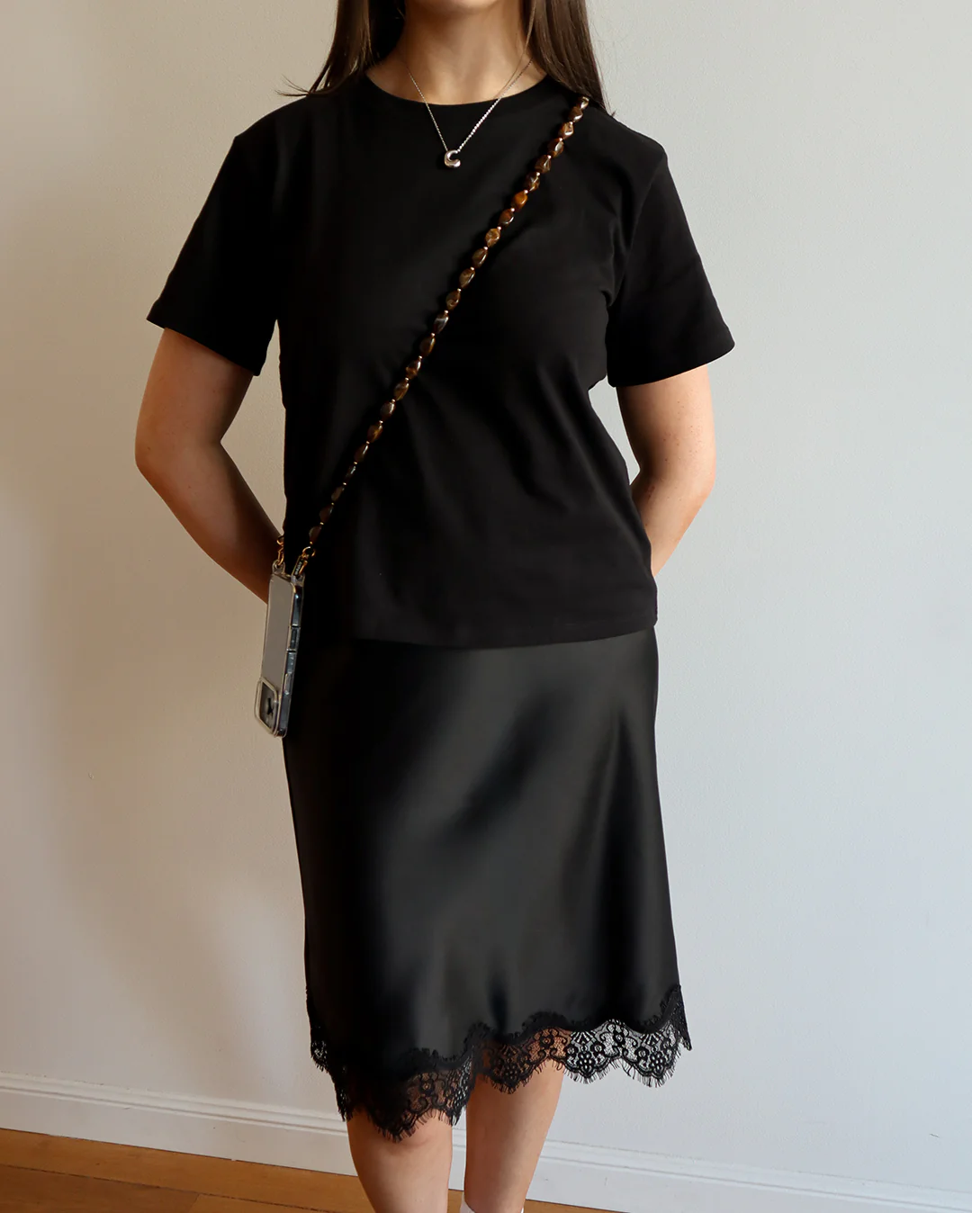 Brown Stone Cross Body Chain - Brown - Image 2