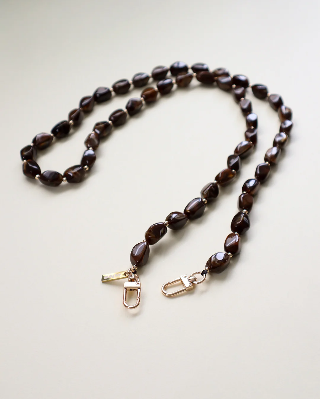 Brown Stone Cross Body Chain - Brown - Image 3