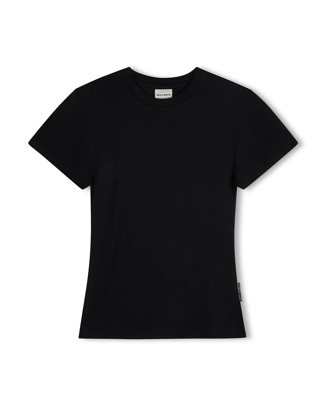 Black Rib Hemp Jersey T-Shirt - Black - Image 4