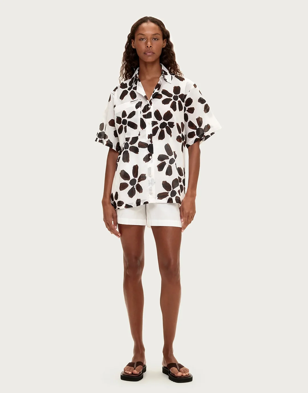 Cotton Shirt - Chocolate Flower - Image 2