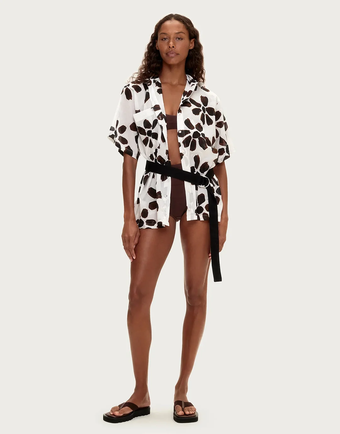 Cotton Shirt - Chocolate Flower - Image 3