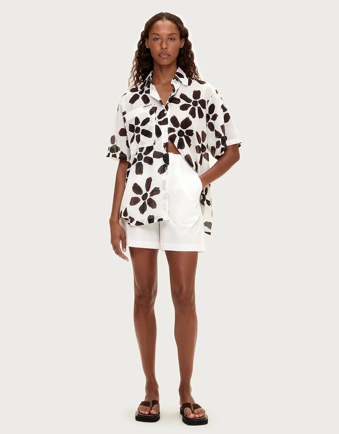 Cotton Shirt - Chocolate Flower - Image 7