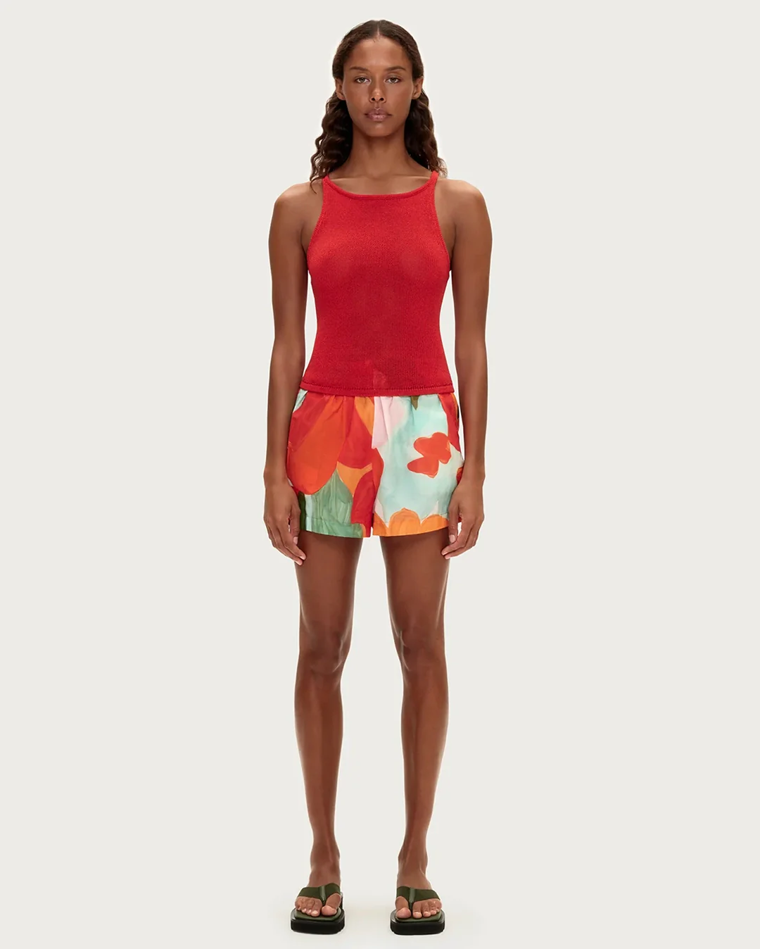 Cotton Silk Short - Red Floral - Image 2