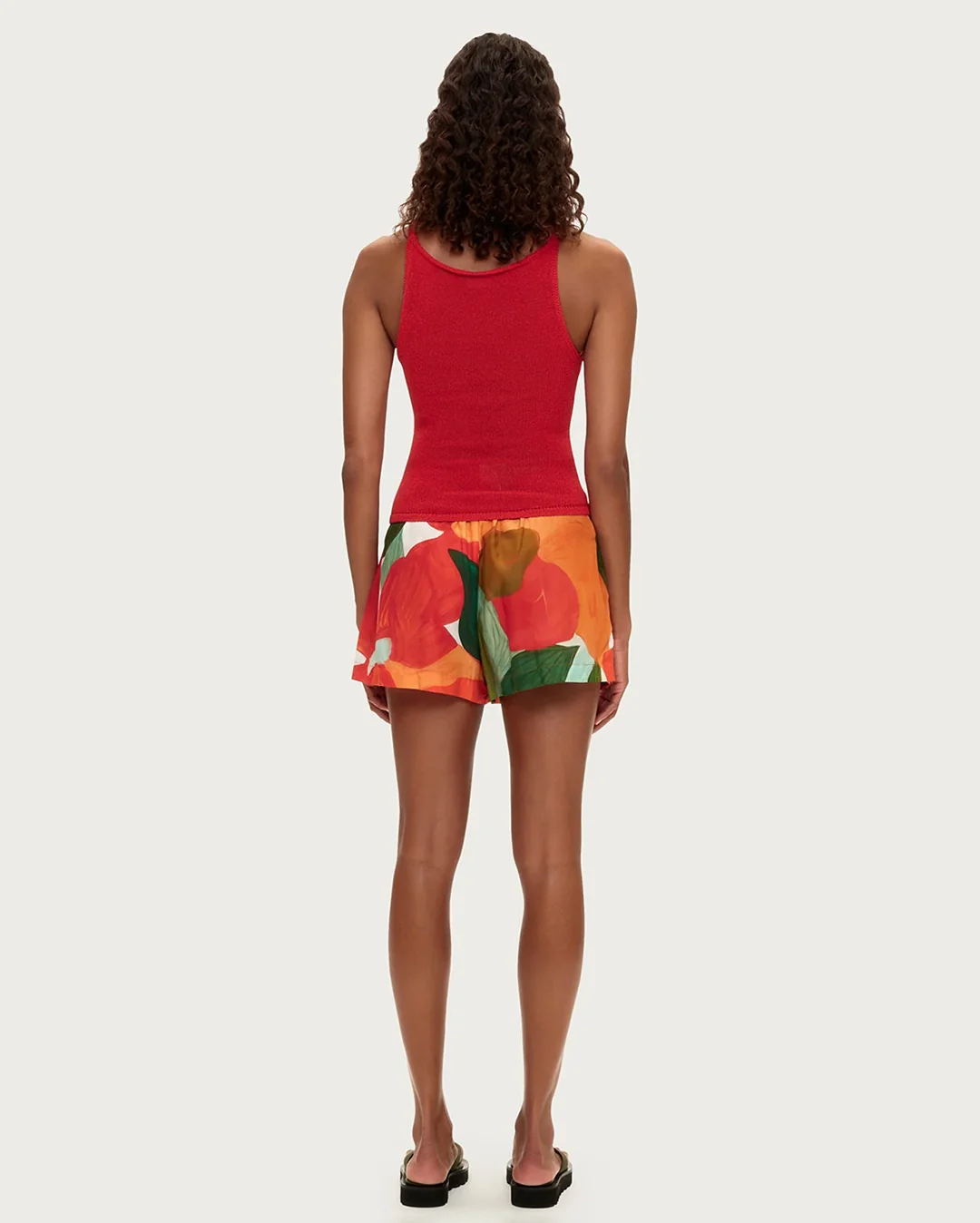 Cotton Silk Short - Red Floral - Image 3