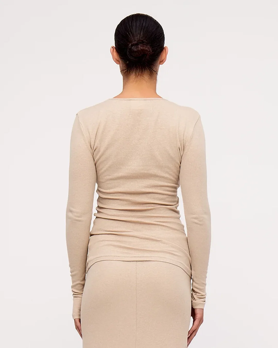 Husk Rib Hemp Jersey Long Sleeve Top - Husk - Image 2