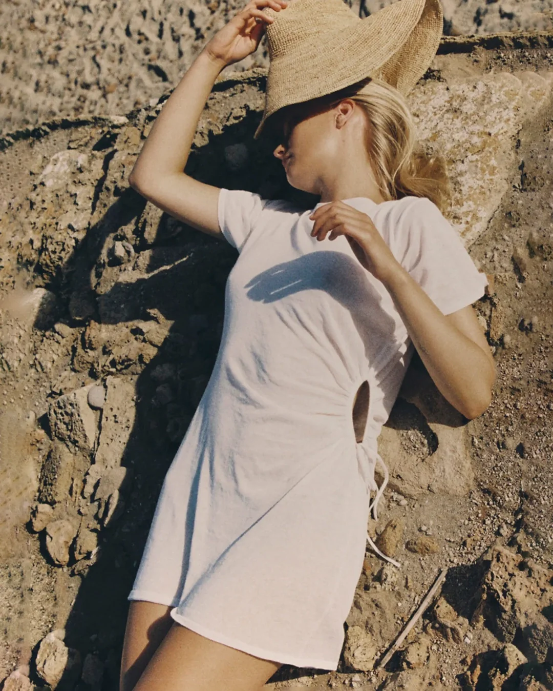 T-Shirt Knit Dress - White - Image 2