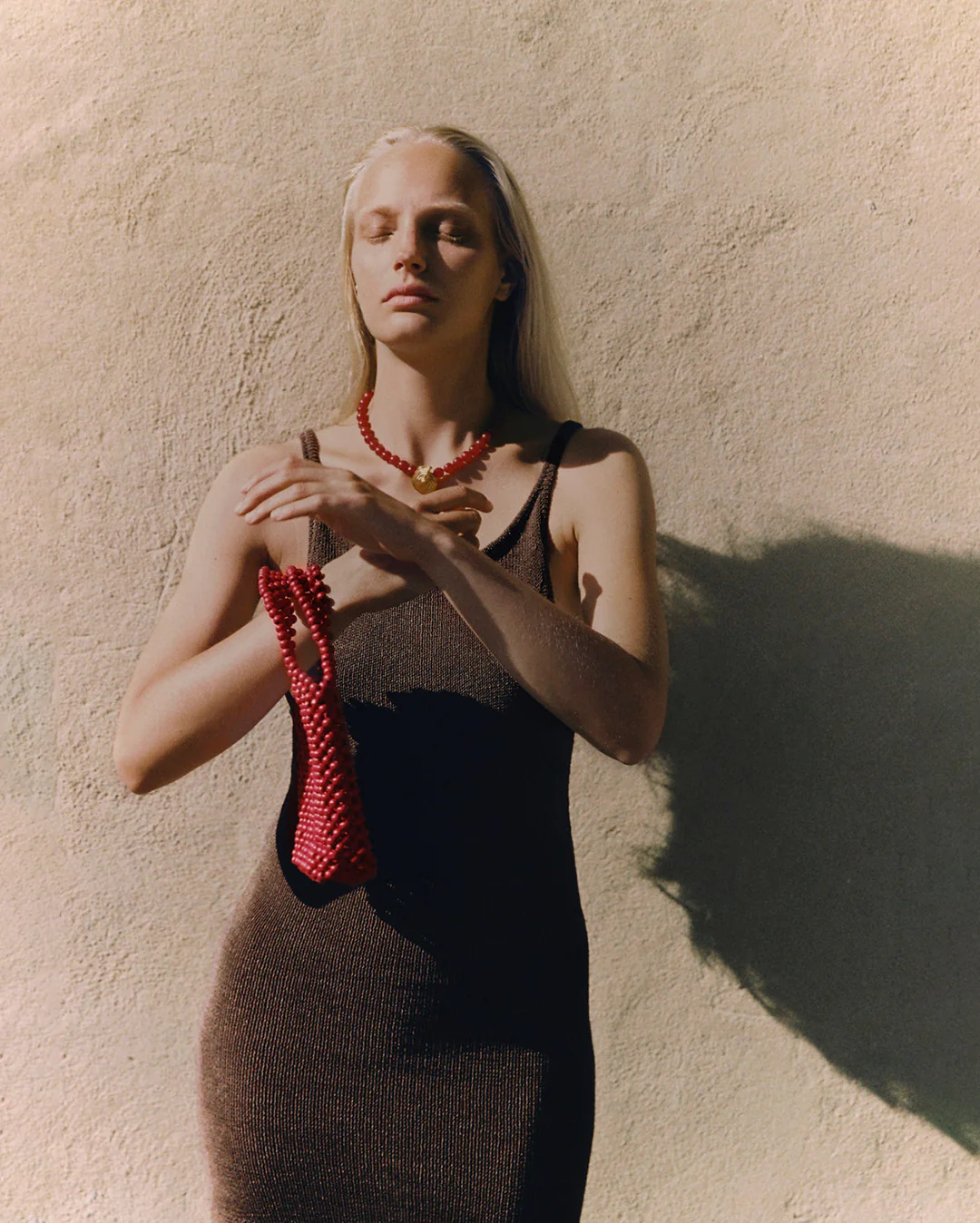 Textured Knit Dress - Chocolate - Image 2
