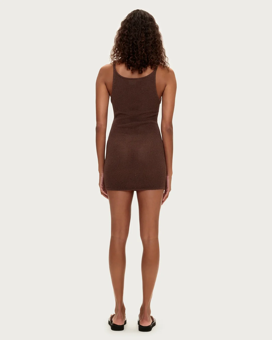 Textured Knit Dress - Chocolate - Image 5