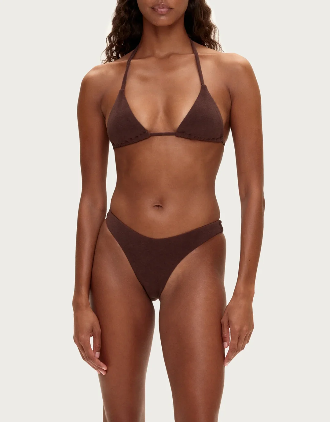 Towelling Curve Brief - Chocolate - Image 4