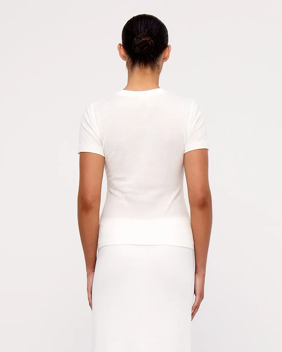White Rib Hemp Jersey T-Shirt - White - Image 2