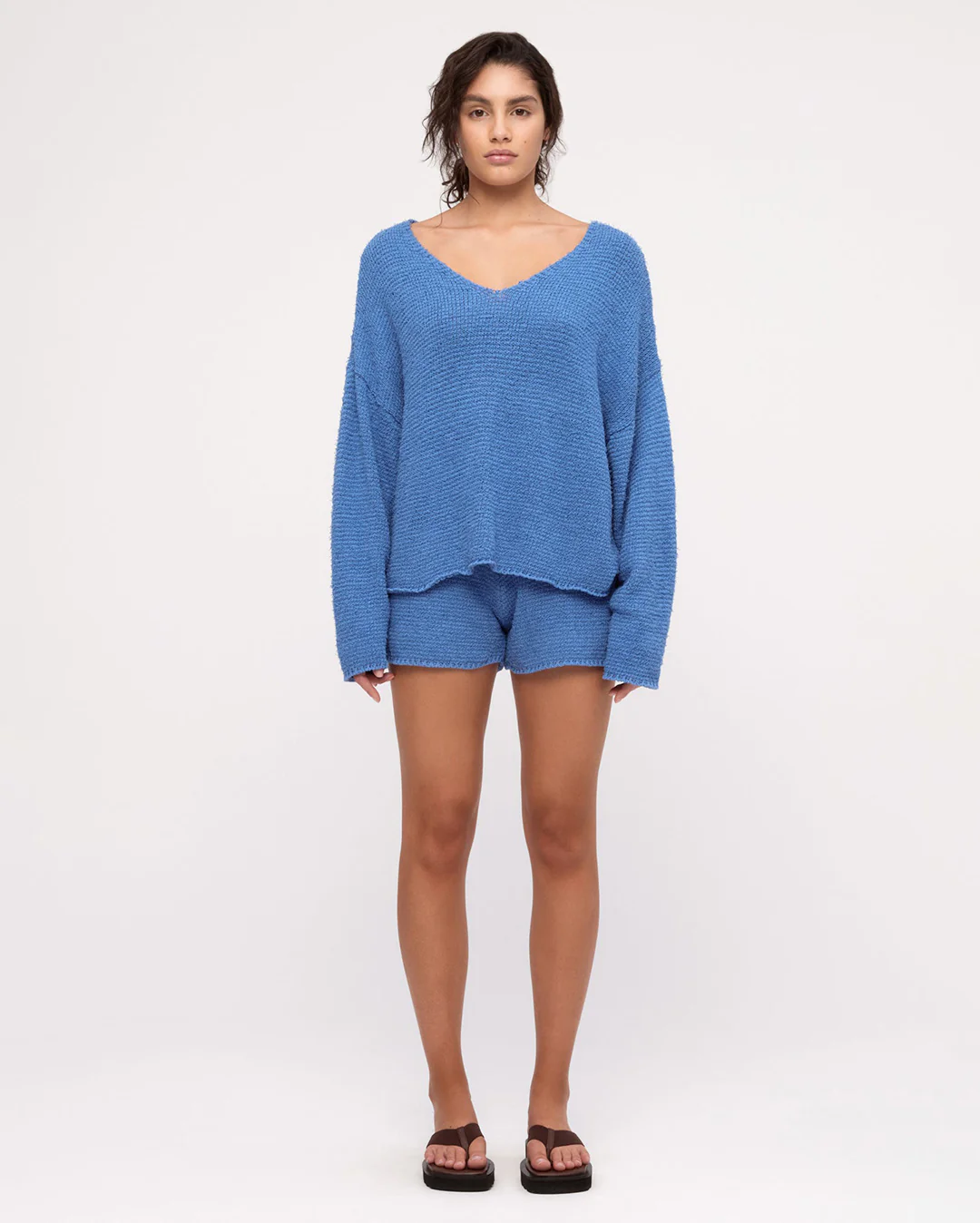 Textured Knit Jumper - Ocean Blue - Image 3