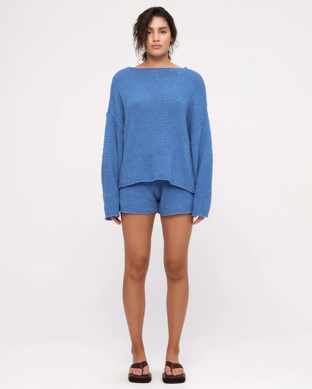 Textured Knit Jumper - Ocean Blue - Image 4