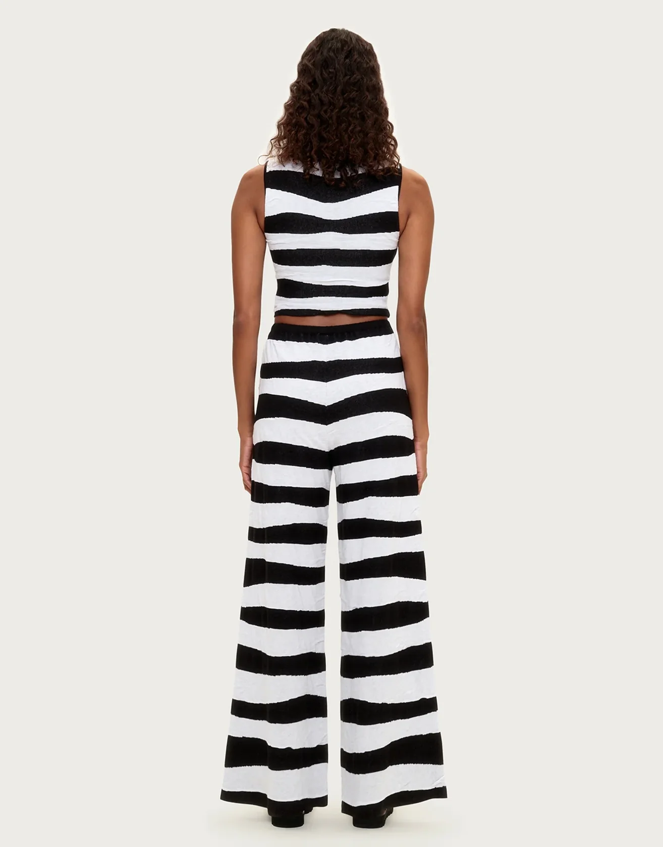 Textured Knit Tank - Black Stripe - Image 3